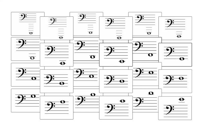 Muzyczne znaki w kluczu basowym PDF